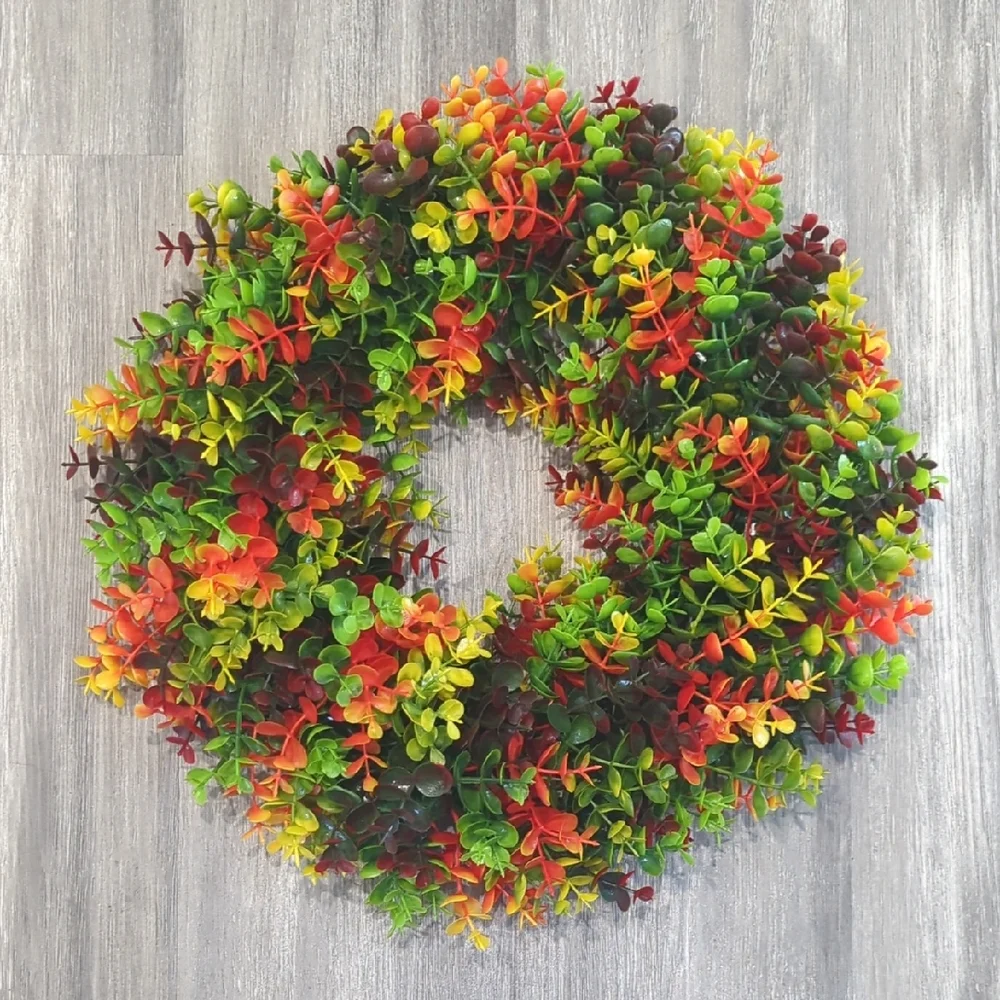 Vibrant Multicolor Eucalyptus Holiday Wreath